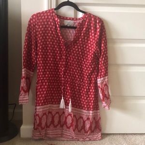 red swimsuit cover up